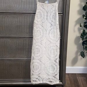 Forever 21 White Mini backless dress with design